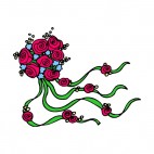 Red roses bouquet, decals stickers