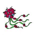 Red roses bouquet, decals stickers