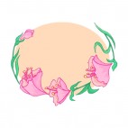 Pink flowers with leaves backround, decals stickers