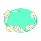 White flower backround, decals stickers