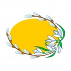 White flowers with leaves backround, decals stickers