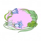 White tulips with leaves backround, decals stickers