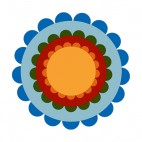 Multi colors flower design, decals stickers