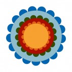 Multi colors flower design, decals stickers