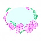 Pink flowers with leaves backround, decals stickers