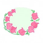 Pink tulips with leaves backround, decals stickers