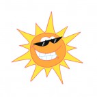 Sun with sunglasses smiling summer, decals stickers