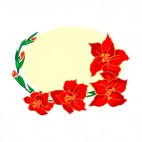 Red hibiscus flowers yellow backround, decals stickers