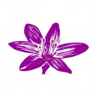 Purple flower drawing, decals stickers