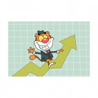 Tiger with hat and suit riding on success , decals stickers