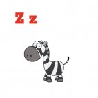 Alphabet Z zebra, decals stickers