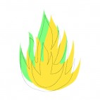 Yellow and green fire drawing, decals stickers