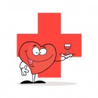 Heart serving a glass of red wine, decals stickers