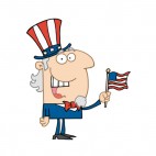 Uncle Sam with american flag , decals stickers