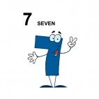 Blue number 7 seven , decals stickers