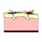 Purple and red roses with yellow and pink backround, decals stickers