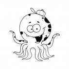 Octopuss with hat smiling , decals stickers
