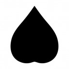 Round tipped leaf silhouette, decals stickers