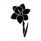 Flower with leaves and twif silhouette, decals stickers