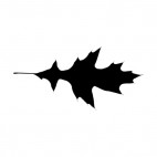 Lobbed toothed leaf silhouette, decals stickers