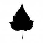 Toothed leaf silhouette, decals stickers