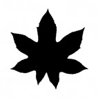 Lobbed toothed leaf silhouette, decals stickers