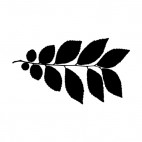 Small toothed leaves silhouette, decals stickers