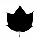 Toothed lobbed leaf silhouette, decals stickers