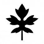 Lobbed leaf silhouette, decals stickers