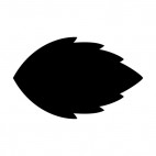 Round toothed leaf silhouette, decals stickers