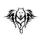 Flamboyant wolf running, decals stickers