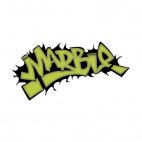 Green marble word graffiti, decals stickers
