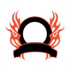 Black circle and red flames template , decals stickers