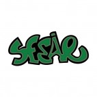 Green word graffiti, decals stickers