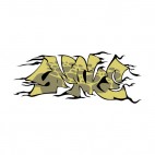 Green snake word graffiti, decals stickers