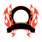 Black circle and red flames template , decals stickers