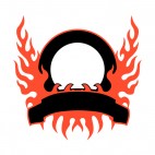 Black circle and red flames template , decals stickers