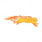 Flamboyant white tiger running, decals stickers