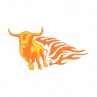 Flamboyant bull running, decals stickers