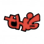 Red this word graffiti, decals stickers