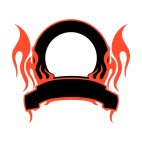 Black circle and red flames template , decals stickers