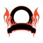 Black circle and red flames template , decals stickers