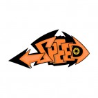 Orange and black speed word graffiti, decals stickers