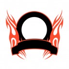 Black circle and red flames template , decals stickers