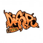 Orange differ word graffiti, decals stickers
