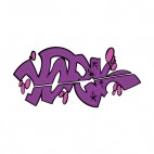 Purple york word graffiti, decals stickers