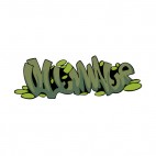 Green momie word graffiti, decals stickers