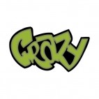 Green crazy word graffiti, decals stickers