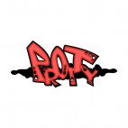 Black and red proty word graffiti , decals stickers