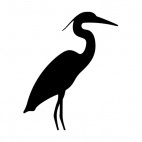 Crane bird silhouette, decals stickers